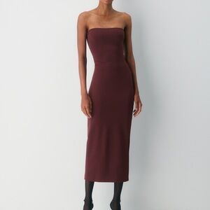 Aritzia Strapless Burgundy Dress
